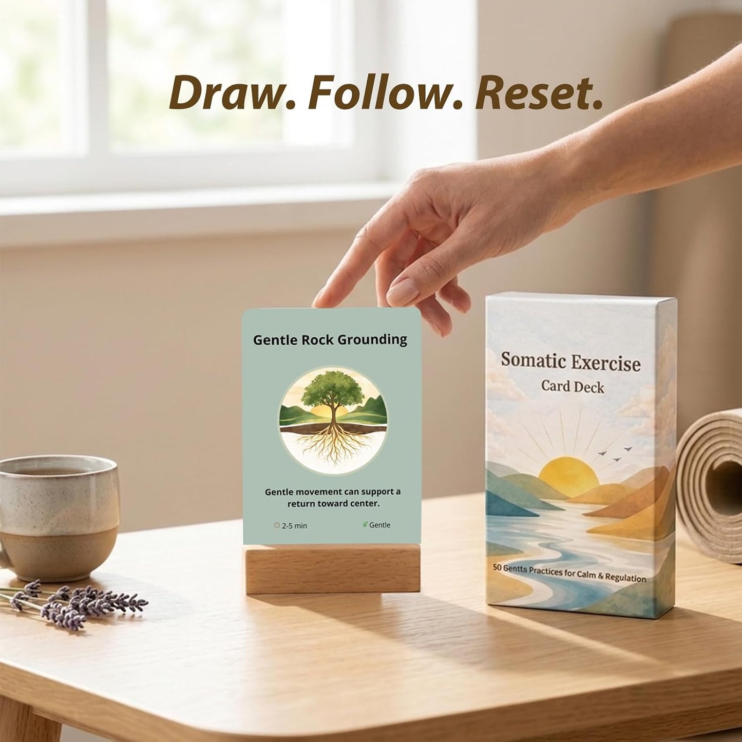 Somatic Therapy Cards - Nervous System Regulation Tools Gentle Practices for Calm and Balance, Grounding, Breathwork, Mindfulness, Gentle Movement