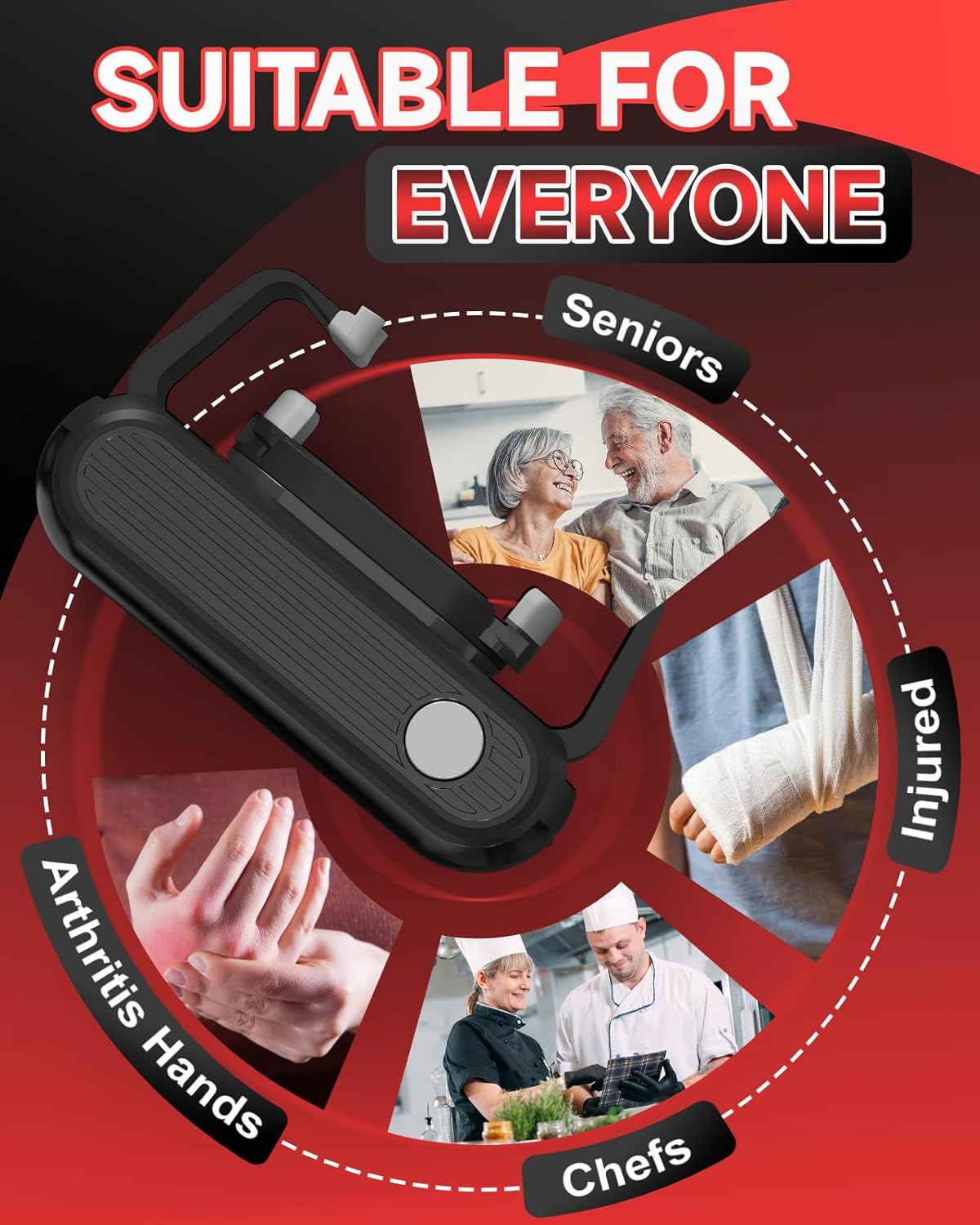 Electric Jar Opener for Seniors with Arthritis, Automatic Jar Opener for Weak Hands, High Torque Battery Operated Bottle Opener, Hands Free Jar Opener Kitchen Gadget for Screw-Top Glass Jars