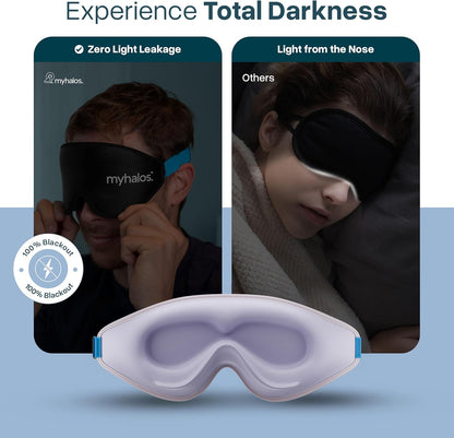 MyHalos® Sleep Mask for Men and Women, 3D Blackout Eye Masks for Sleep