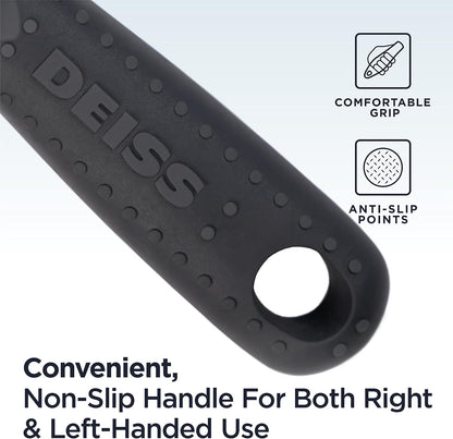 Deiss PRO Swivel Vegetable Peeler - Sharp Stainless Steel Peeler With Easy Non-Slip Hand Grip, Potato Peelers For Kitchen, Fruit, Carrot, Apple, Veggie, Kiwi, Durable, And Dishwasher Safe (BLACK)