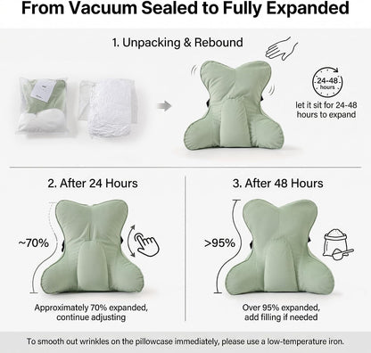 Back Pillow for Couch and Recliner, Lumbar Support Pillow for Sofa Sitting, Back Support Cushion for Office Chair, Ergonomic Back Cushion for Sitting Comfort, Slate Blue