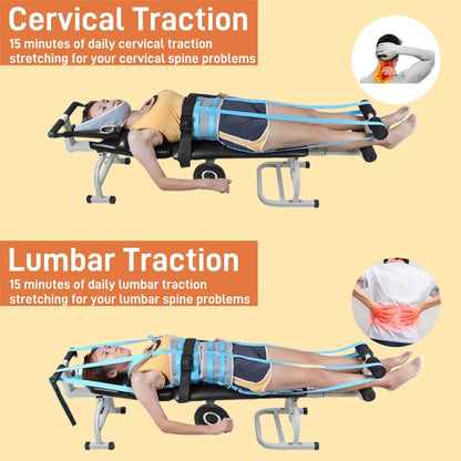 Electric Traction Machine for Neck and Back, Fitness Full Body Traction Device, Home Spinal Decompression Stretcher for Lower Back Pain Relief ,Lumbar & Cervical Traction Decompression Table