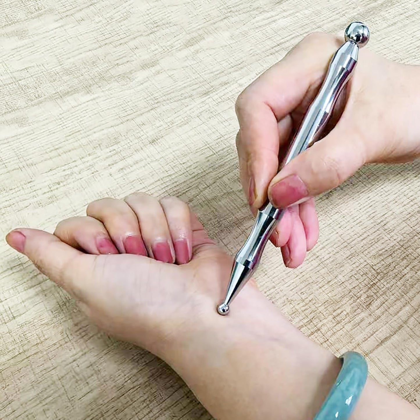 Stainless Steel Dual Head Facial Reflexology Tools,Body Point Probe Pen &Trigger Point Massager Tool for Deep Tissue (P-L)