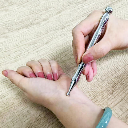 Stainless Steel Dual Head Facial Reflexology Tools,Body Point Probe Pen &Trigger Point Massager Tool for Deep Tissue (P-L)