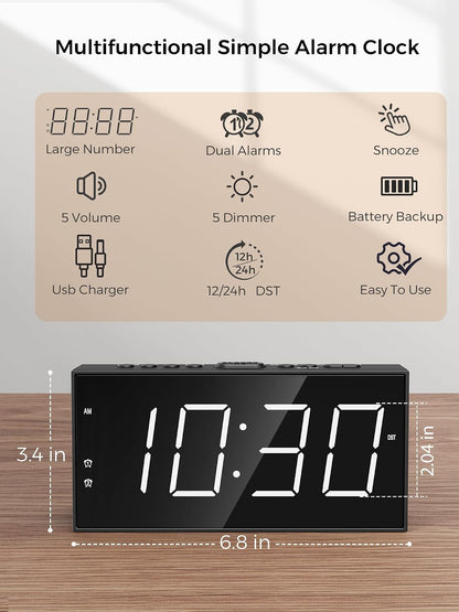 Vibrating Alarm Clock for Heavy Sleepers with Bed Shaker, 116dB Dual Alarms