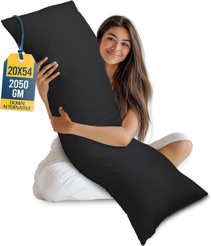 Utopia Bedding Full Body Pillow for Side Sleeper, White Long Pillow for Bed | Large Body pillows for Adults, Plush Support, Pregnancy Pillow Insert for sleeping, helps maintain body contour, 20x54 inches