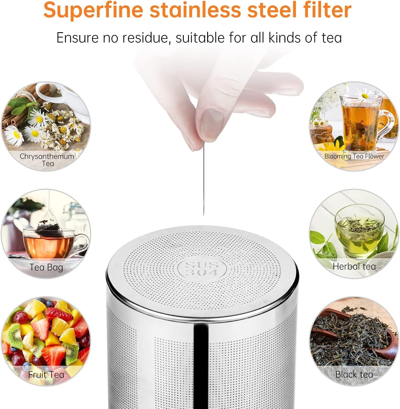 Glass Teapot, 40oz/1200ml Tea Pot with Removable Infuser for Loose Tea | Stovetop Safe Borosilicate Glass Tea Kettle with Strainer and Lid, Hand Crafted Clear Teapot with Scale Line,Tea Brewer Guide