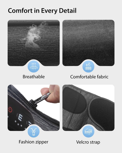 CINCOM Air Compression Leg Massager, Cordless Calf Circulation Massager | 3 Modes 3 Intensity Levels Adjustable Velcro Zipper Pause Portable Easy to Put On Improving Leg Circulation Pain Relief