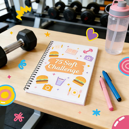 75-Day Soft Challenge Journal Daily Wellness Planner with Rainbow Pages Wellness & Habit Trackers Fitness Self-Care and Goal Tracker