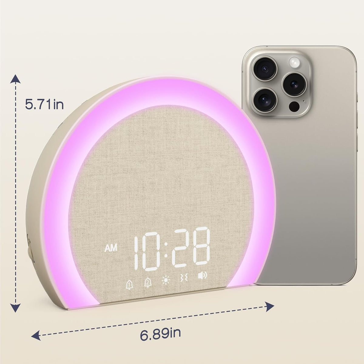 ANJANK Extra Loud Alarm Clock with Wireless Bed Shaker, Vibrating Dual Alarm with Light Wake Up for Heavy Sleepers & Hearing Impaired, 9-Color Night Light, 8 Sounds, 0-100% Dimmer, USB Charger
