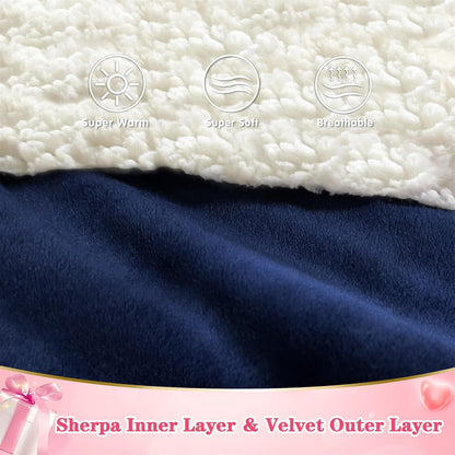 Wearable Blanket Sweatshirt Gifts for Women and Men, Warm and Cozy Giant Blanket Hoodie, Thick Flannel Blanket with Sleeves and Giant Pocket - Dark Gray