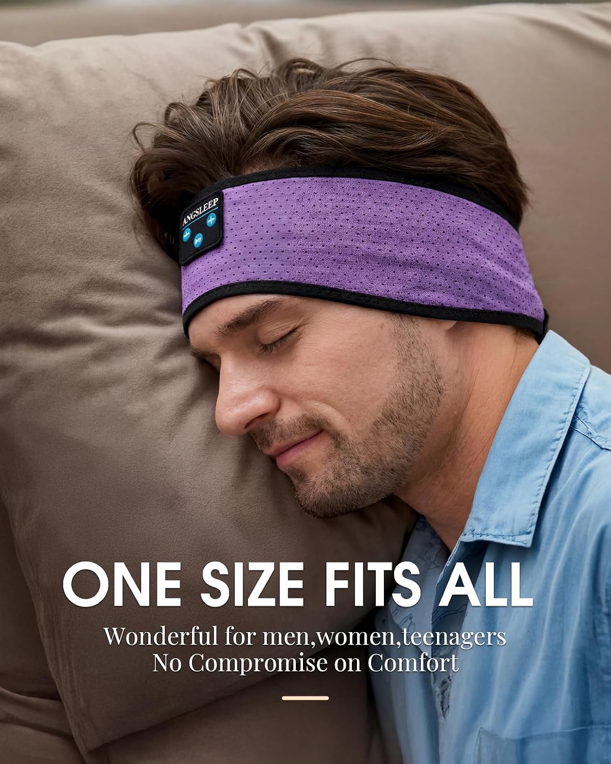 Sleep Headphones Bluetooth 5.4 Headband, Wireless Sleep Headphones with Ultra-Thin Stereo Speakers for Side Sleepers, Breathable & Soft Sports Headband for Running Exercise, Yoga, Travel