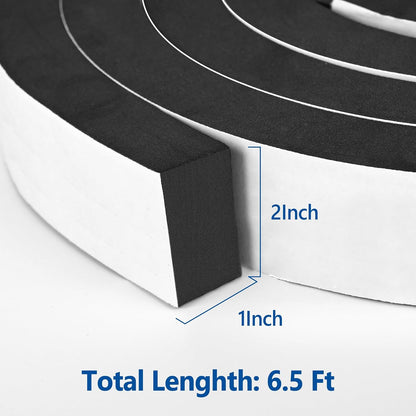 Kikerike Self Adhesive Foam Tape Weatherstrip 1/2In x 1/4In x 42Ft High Density Foam Insulation Strips Seal Weather Stripping with Strong Adhesive for Door and Window Sound Isolation Soundproofing