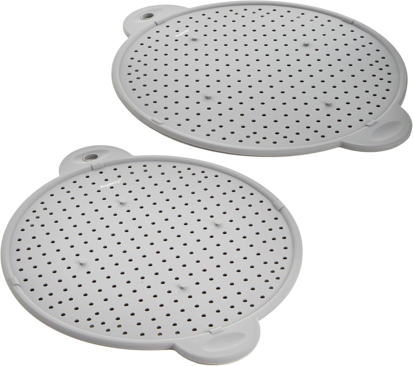 BergHOFF Essentails 11" Silicone Splatter Screen & Grease Splatter Guard | Heat Resistant Oil Splash Shield for Frying Pan, Multifunctional Kitchen Strainer, Cooling Rack & Dual Stay Cool Handles