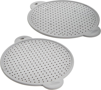 BergHOFF Essentails 11" Silicone Splatter Screen & Grease Splatter Guard | Heat Resistant Oil Splash Shield for Frying Pan, Multifunctional Kitchen Strainer, Cooling Rack & Dual Stay Cool Handles
