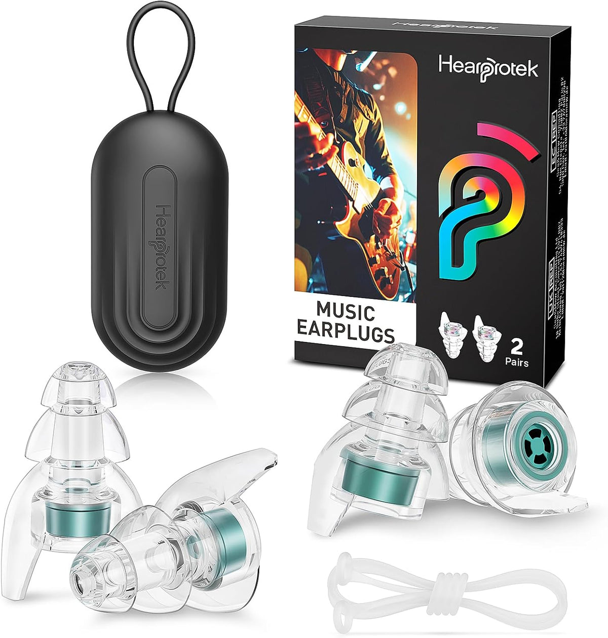 Hearprotek Concert Ear Plugs, 2Pairs Reusable high Fidelity Musician Ear Plugs for Concerts Loud Music-Noise Reduction Ear Protection earplugs for Rave,Festival,Music,Tinnitus Relief