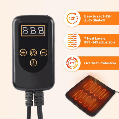 Heated Seat Cushion for Office Chair, Heated Chair Pad with Adjustable Temperature & Timer, Comfortable Seat Warmer