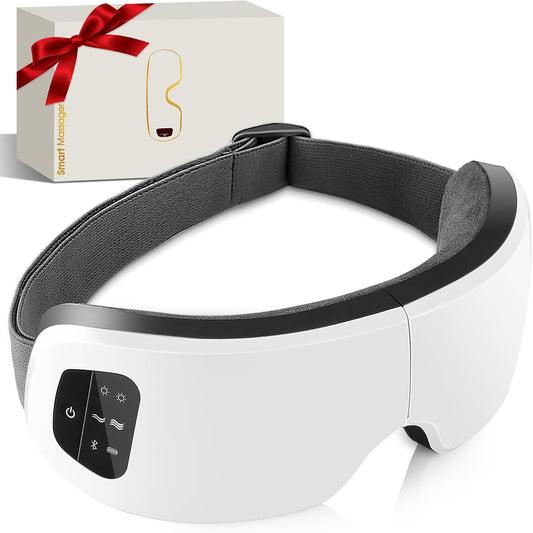 Eye Massager with Heat, Compression, Heated Sleep Mask, Mothers Fathers Day Birthday Gifts for Women Men, Massager Scalp for Eye Strain Relief, Foldable,Comfortable