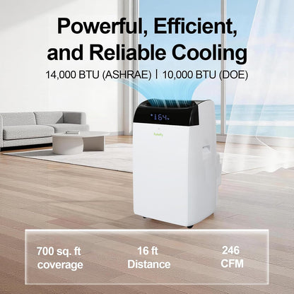 Hykolity WiFi Enabled Portable Air Conditioners 10,000 BTU, Cools Rooms Up To 450 Sq.Ft, 45dB Dual Motor 5 in 1 Quiet Smart AC Unit with Cool, Fan, Dehumidifier, 24H Timer & Sleep Mode