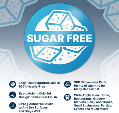 Dairy Free Food Labels Stickers - 1.5" Round Food Allergy Warning Meal Choice Label Stickers for Restaurant Deli Grocery Store Food Packaging, Strong Adhesive & Easy Peel (300 Labels on Sheet)