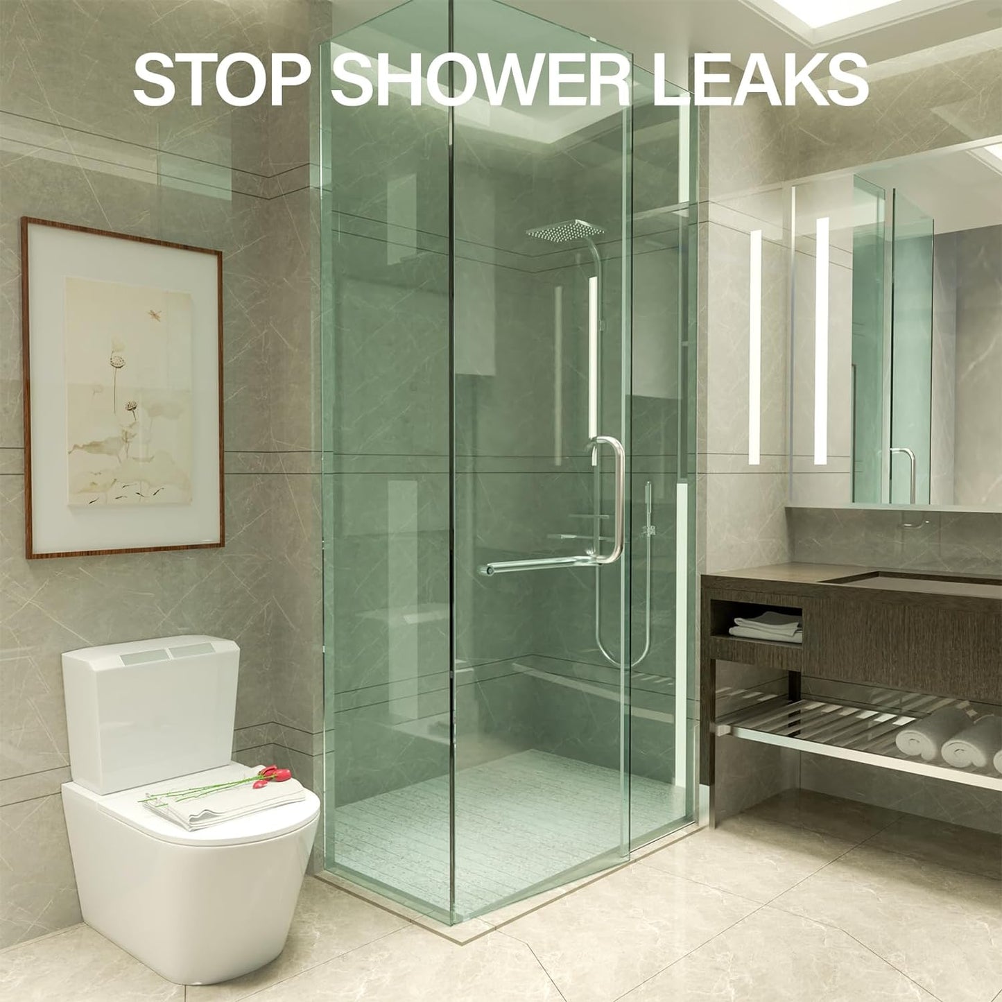 Yecaye 3 Pack 3/8" x 39" Shower Door Bottom Seal Strip, Shower Door Sweep | Shower Door Sweep for 3/8'' (10mm) Doors, Frameless Glass Shower Door Seal Strip Stop Shower Leaks and Create a Water Barrier