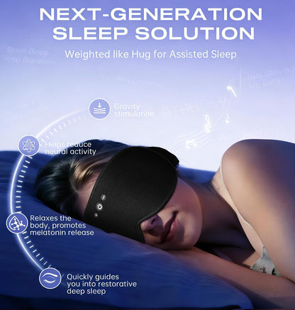 Sleep Mask Headphones Bluetooth 5.4 with 3D Removable Hot & Cold Compress, TOPOINT Weighted Eye Mask Blackout Soft Cooling Breathable for Women Men Sleep Relax Eyes Migraine Office Travel, Purple