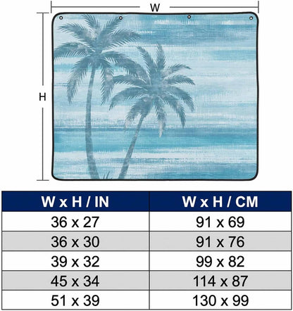 Magnetic Fireplace Cover Beige Summer Palm Tree Fireplace Screen Decorative Tropical Leaves Plant Insulation Fireplace Blocker Save Energy Fireplace Draft Stopper Covers for Living Room 45x34 Inch