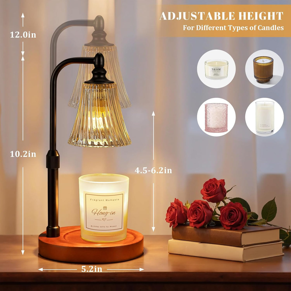 Hong-in Candle Warmer Lamp with Timer,Birthday Gifts for Women Mom Sister