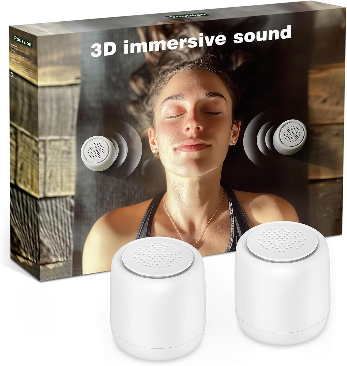 White Noise Machine | Paussion Long-Lasting Fast Charging Portable Travel Mini Sound Machine with 25 Soothing Sounds for Adults, Kids, and Babies | Auto Timer, Travel, Sleep, Baby, Fan - White