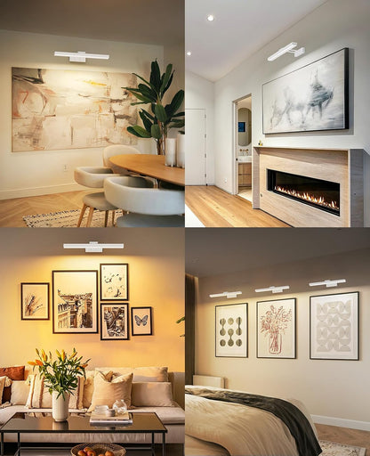 Picture Light for Wall, 16in Battery Wall Sconce Art Light CCT Dimmable Magnetic Battery Lights for Painting with Remote Control for Gallery Artwork Living Room Portraits Hallway 2PCS Black