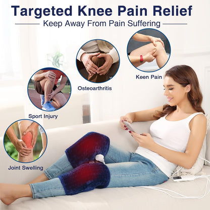 JOBYNA Heating Pad for Neck, Hands-Free Electric Heated Neck Wrap for Pain Relief, 29"×8'' Neck Heat Pad with 8.53ft Power Cord, Auto Shut Off,Size/Temperature/Time Adjustable（Navy）