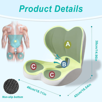 Seat Cushion for Office Chair, Ergonomic Cushion with Lumbar Support Pillow