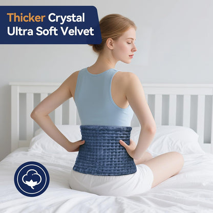 Heating Pad for Back, 17 x 33 in,9 Heat Settings,4 Timer, Gray