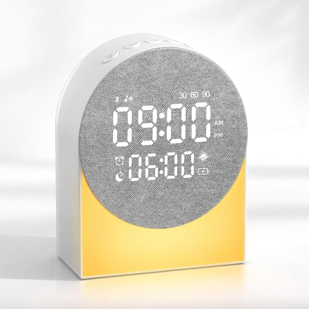 Sunrise Alarm Clock White Noise Sound Machine Night Light, Sound Machine with Speakers Bluetooth Wireless Timer Digital Alarm Clock Rechargeable LED Night Lights for Bedroom Decor Birthday Gift