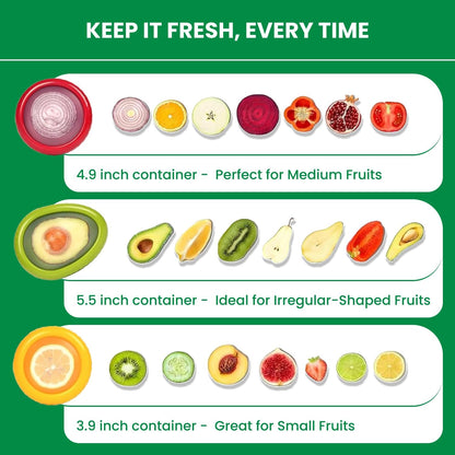 Avocado Saver Storage Containers | Set of 4 Silicone Lids Reusable Fresh Pods | Air Tight Containers for Food Avocado, Onion, Tomato & Halved Produce Half Cut Fruits Tomato Savers