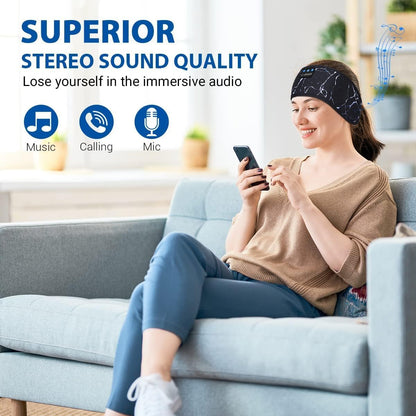 LC-dolida Sleep Headphones Bluetooth 5.4, Headband Headphones Earphones Wireless, Sleep Mask for Gifts,Workout,Jogging,Yoga(Purple)