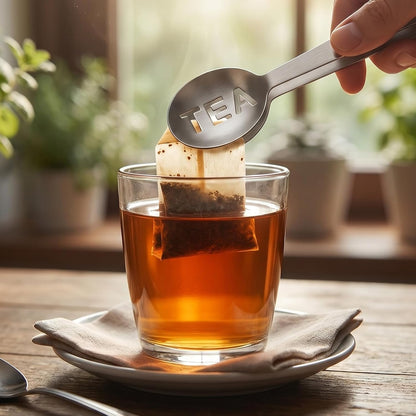 2PCS Tea Bag Squeezer, Stainless Steel Tea Spoon for Sugar Cubes, Essential Bar Accessory, Infuser Spoon & Tongs