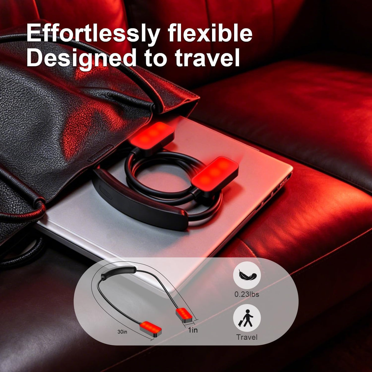Ultra-Lightweight Neck Reading Light with 660nm Red Light for Night Reading