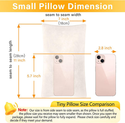 1 MIDDLE ONE 2 Pack Small Pillow, Memory Foam Mini Pillow 11 X 7 Inches for Travel, Sleeping, Nap and Neck, Knee, Lumbar Support, Tiny Cushion for Pet, Dogs (Grey)