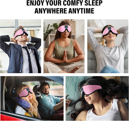 Sleep Headphones,Sleep Mask for Side Sleeper,3D Eye Mask for Sleeping with Stereo Speakers,Bluetooth Headphone,Perfect for Gifts for Women/Men Black