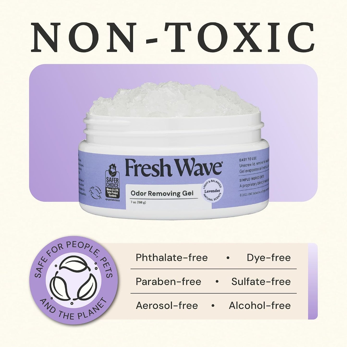 Fresh Wave Original Odor Eliminator Gel 3-Pk 7 oz - Air Freshener for Home | Plant-based essential oils. Lasts 15-30 days per jar. No plug-in needed. Pet-safe, closet and bathroom deoderizer.