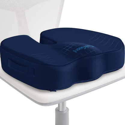 TushGuard Seat Cushion for Office Chair, Car, Memory Foam, Black Large