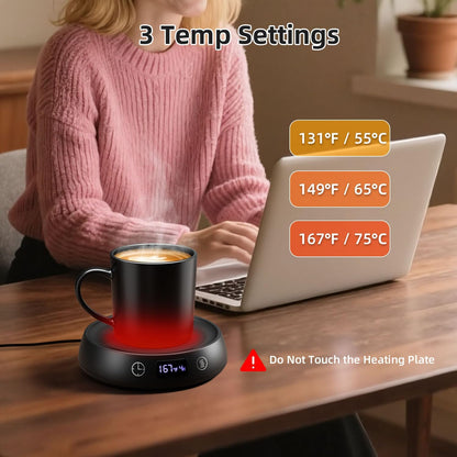 Coffee Mug Warmer for Desk Timer Candle Warmer Lamp Scented Wax Melt Melter | Smart Heated Electric Tea Coffee Cup Candle Wax Melter Warmer Plate for Home Office, 1-9H Auto Shut Off, Coffee Lover Gifts