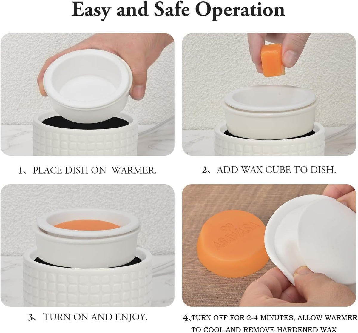 ASAWASA 2PCS Smart Candle Warmer for Large Jar, Coffee Mug Warmers, with Gravity Switch Auto Shut-On/Off, Safely and evenly Release The Aroma, Keep The Drink Warmth, Best Ideals Valentines Day Gifts
