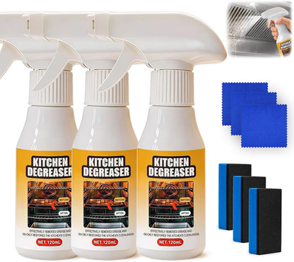 Kitchen Degreaser Spray 120ml, All Purpose Heavy Duty Grease Remover Cleaner for Oven, Stovetop, Microwave & Range Hood, Foam Cleaner for Kitchen Surfaces.(1pc)