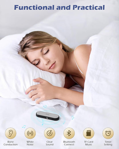 Under Pillow Bluetooth Speaker for Sleep (Black) | Bone Conduction, Comfortable, White Noise, 20-Hour Battery Life