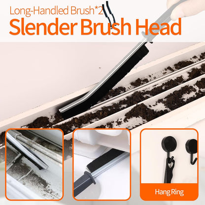 13Pcs Window Track Cleaning Tools - Sliding Door Track Cleaner Kit | Window Sill Cleaner for Door, Tile, Shutter, Corner, Grout, Sink