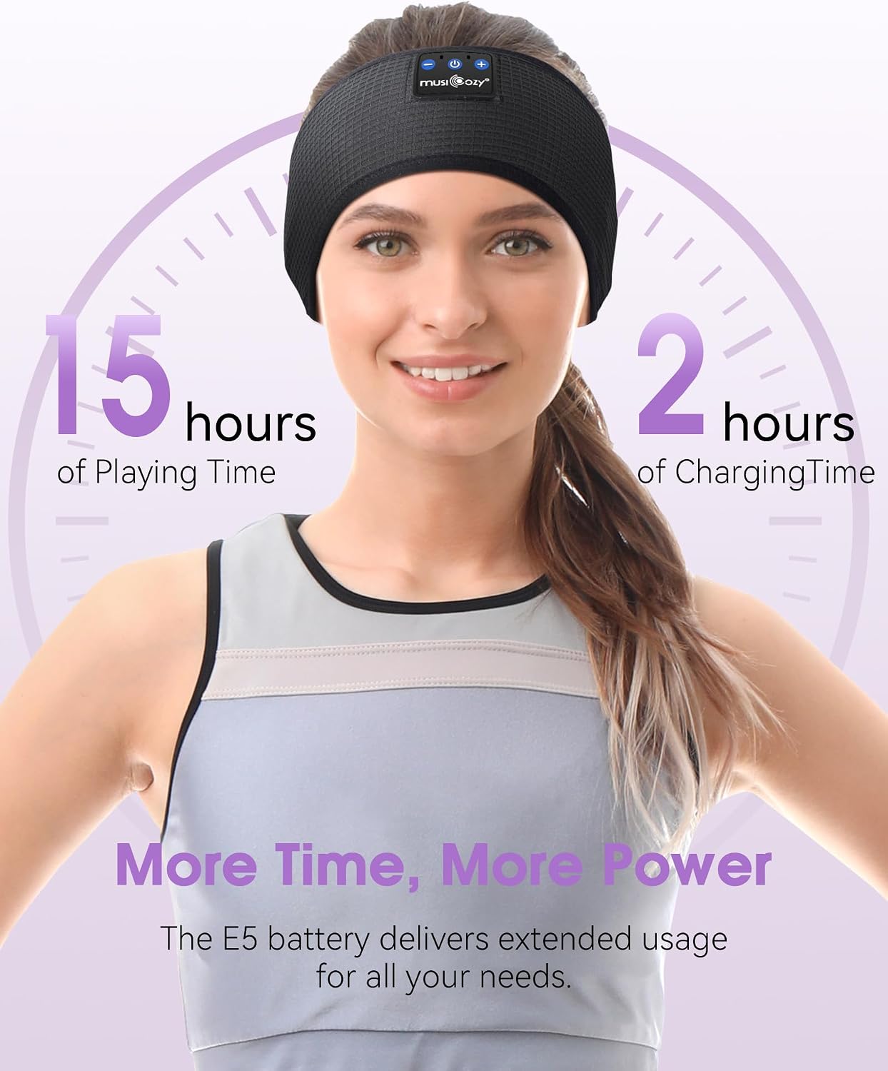 MUSICOZY Sleep Headphones Bluetooth Headband Headphones for Side Sleepers | Sleeping Headbands Wireless Sports Earphones Sweat Resistant Earbuds for Workout Running Cool Gadgets Unique Gifts for Women