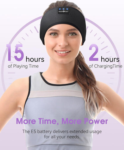 MUSICOZY Sleep Headphones Bluetooth Headband Headphones for Side Sleepers | Sleeping Headbands Wireless Sports Earphones Sweat Resistant Earbuds for Workout Running Cool Gadgets Unique Gifts for Women