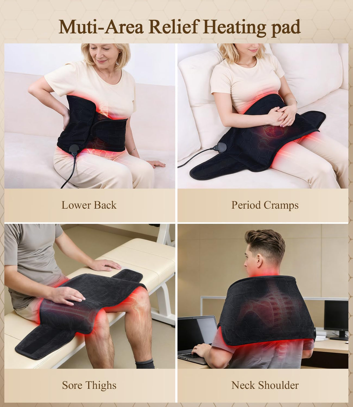 Extra-Hot Heating Pad for Back: Deep Relief Chronic Lower Back Pain